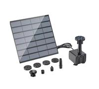Fuente Solar para Bebedero de Pájaros - con Bomba de Estanque de 8 Boquillas | Bomba Solar De Fuente De Baño De Pájaros De 1.5 W - para Jardín Estanque Patio Trasero Césped y Piscina al Aire Libre