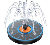 Fuente Solar para Estanque, Yzert 3.5W Vidrio Bomba de Agua Solar con 7 Boquillas & 4 Fijadores Fuente para Estanque para Jardín, Exterior, Baño de Pájaros, Recipiente para Peces (Azul)