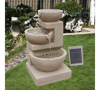 Fuente solar para jardín Eden en cascada, juego completo para jardín y terraza, día y noche