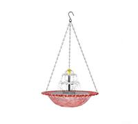 Fuente solar para pájaros colgante con triple cadena, marco de metal estable, fuente de agua alimentada por el sol para jardín, patio, atrae pájaros, varios colores (rosa)