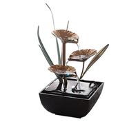 Fuentes de Agua Que fluyen en Interiores Lotus Feng Shui Escritor de Escritorio con la Rueda de Agua para la Oficina en casa Sala de Estar Adornados Regalos