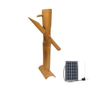 Fuentes De Bambú Para Exteriores, Fuente De Agua De Jardín Con Bomba Y Panel Solar De 6 W; Fuentes De Agua Zen Estilo Feng Shui Hechas A Mano Para Patios, Jardines(50cm)