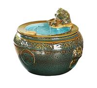 Fuentes de Cascada Fuente Relajante de cerámica sobremesa con Rueda Agua y decoración Sapo la Suerte