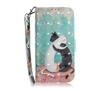 für iPhone 17e Handyhülle Kompatibel mit iPhone 17e Hülle Flip Lederhülle, Handyhülle Book Case PU Leder Tasche und Magnet Kartenfach Schutzhülle für iPhone 17e schwarze weiße Katze