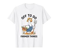 Fuera a Hacer Farmer Things Silly Funny Goose Camiseta gráfica económica, Hombre, Blanco, M