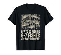 Fuera a Pescar 6-7 Peces están Esperando Bandera de EE. UU Camiseta