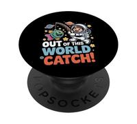 Fuera de este mundo Catch Funny Space Fishing Space Fisherman PopSockets PopGrip Adhesivo