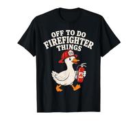 Fuera de Hacer Cosas de Bombero Ganso Bomberos de Bomberos Camiseta gráfica económica, Hombre, Negro, L