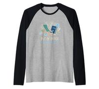 Fuera de la Oficina hasta Agosto Maestro Último día de Clases Camiseta Manga Raglan