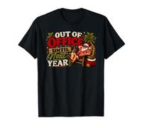 Fuera de la Oficina hasta el próximo año Divertido Humor de Vacaciones de Navidad Camiseta
