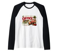 Fuera de la Oficina hasta el próximo año Divertido Humor de Vacaciones de Navidad Camiseta Manga Raglan
