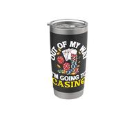 Fuera de mi camino voy al póquer de dados de juego de casino Vaso térmico de acero inoxidable de doble pared
