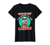 Fuera de mi Camino yendo al Juego de máquinas tragamonedas de Regalo del Casino Camiseta gráfica económica, Mujer, Negro, XL