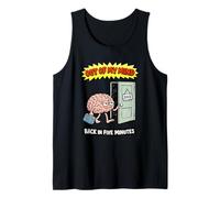 Fuera De Mi Mente BRB Divertido Cerebro Dejando Puerta De Dibujos Animados Divertido Camiseta sin Mangas