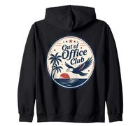 Fuera De Oficina Club Vacaciones Viajes Playa Puesta del Sol Sudadera con Capucha