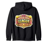 Fuera De Tu Liga Divertido Jugador De Softbol Linda Chica Mujer Sudadera con Capucha