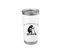Fuera Para Alabar Al Señor Rana Montando Scooter Christian Meme Vaso térmico de acero inoxidable de doble pared