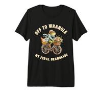 Fuera para discutir a mis Nietos Salvajes Rana Meme Rana Montando Camiseta Premium