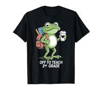 Fuera para enseñar 2do Grado, Divertido Maestro de Segundo Grado Camiseta gráfica económica, Hombre, Negro, S