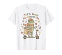 Fuera para enseñar a la Maestra de Rana de jardín de Infantes a la Escuela Camiseta gráfica económica, Hombre, Blanco, S