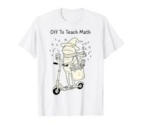 Fuera para enseñar a Maestra de matemáticas Rana Divertida de Regreso a la Escuela Camiseta gráfica económica, Hombre, Blanco, L