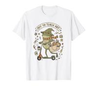 Fuera para enseñar a Profesor de Arte Rana Divertida de Regreso a la Escuela Camiseta gráfica económica, Hombre, Blanco, XL