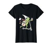 Fuera para enseñar a Profesor de Arte Rana Divertida de Regreso a la Escuela Camiseta gráfica económica, Mujer, Negro, XS