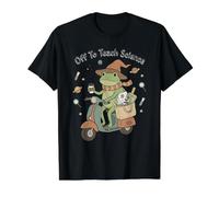Fuera para enseñar a Profesor de Ciencias Rana Divertida de Regreso a la Escuela Camiseta gráfica económica, Hombre, Negro, M