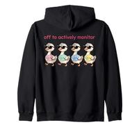 Fuera para monitorear activamente el día de la Prueba del Estado del Maestro Patos Sudadera con Capucha