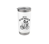 Fuera para recibir mi elogio a la Biblia cristiana de Silly Pug Jesus Vaso térmico de acero inoxidable de doble pared