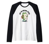 Fuera para Seguir a Jesús Christian Funny Frog Meme Basado en la fe Camiseta Manga Raglan