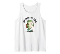 Fuera para Seguir a Jesús Christian Funny Frog Meme Basado en la fe Camiseta sin Mangas