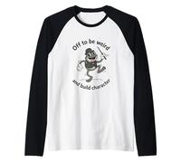 Fuera para ser Raro y Construir Personaje de Dibujos Animados Retro de Rana Camiseta Manga Raglan