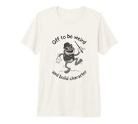 Fuera para ser Raro y Construir Personaje de Dibujos Animados Retro de Rana Camiseta Premium