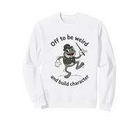 Fuera para ser Raro y Construir Personaje de Dibujos Animados Retro de Rana Sudadera