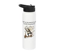 Fuera para ser raro y construir personaje divertido zarigüeya meme Stainless Steel Insulated Water Bottle