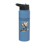 Fuera para ser raro y construir personaje divertido zarigüeya meme Stainless Steel Insulated Water Bottle