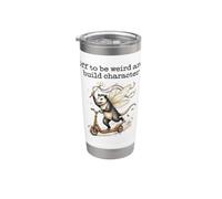 Fuera para ser raro y construir personaje divertido zarigüeya meme Vaso térmico de acero inoxidable de doble pared