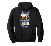 Fuera Y Orgullo En Laguna Beach California LGBTQ Orgullo Gay Sudadera con Capucha