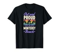 Fuera Y Orgullo En Monterey Beach California LGBTQ Orgullo Gay Camiseta