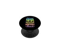 Fuera Y Orgullo En Monterey Beach California LGBTQ Orgullo Gay PopSockets PopGrip Adhesivo