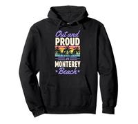 Fuera Y Orgullo En Monterey Beach California LGBTQ Orgullo Gay Sudadera con Capucha