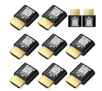 FUERAN Conector HDMI 4K HDR, 4K a 60Hz, 1440P a 120/144Hz, 1080P a 120/144/240Hzedid emulador adaptador de pantalla virtual, adaptador HDMI sin cabeza (NEW-4K (por defecto 1080P) 10P)