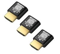 FUERAN Conector HDMI 4K HDR, 4K a 60Hz, 1440P a 120/144Hz, 1080P a 120/144/240Hzedid emulador adaptador de pantalla virtual, adaptador HDMI sin cabeza (NEW-4K (por defecto 1440P) 3P)