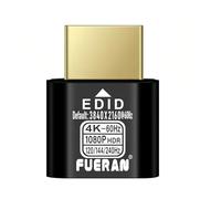 FUERAN Enchufe simulado HDMI 4K HDR, adaptador de pantalla virtual edid, adaptador HDMI sin cabeza 4K a 60Hz, 1440P a 120/144Hz, 1080P a 120/144/240Hz (NEW-4K-HDR (por defecto 3840X2160@60Hz) 1P-2)