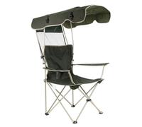 Fuerdich Silla mecedora para actividades al aire libre, silla de camping con dosel Sombra Silla de playa Silla de camping Césped con reposapiés reforzado antideslizante Silla de (Green)