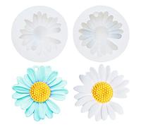 Fuerlun Daisy Flower Resin Mold Silicone Sunflower Resin Keychain Pendant Molds - 2pcs