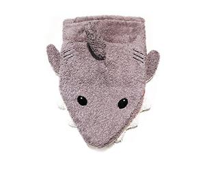 Fürnis 594.0 - Manopla de baño orgánica, diseño de tiburón, color gris