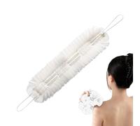 Fuerra trasera para la ducha, lavadora trasera para la ducha - 2 en 1 ducha loofá,Puff de matorrales con manijas de cuerda, esponja de limpiador de secado rápido para la extracción de la piel muerta
