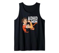 Fuerte ADHD Mamá Mujer Cinta Naranja Conciencia Madre Camiseta sin Mangas